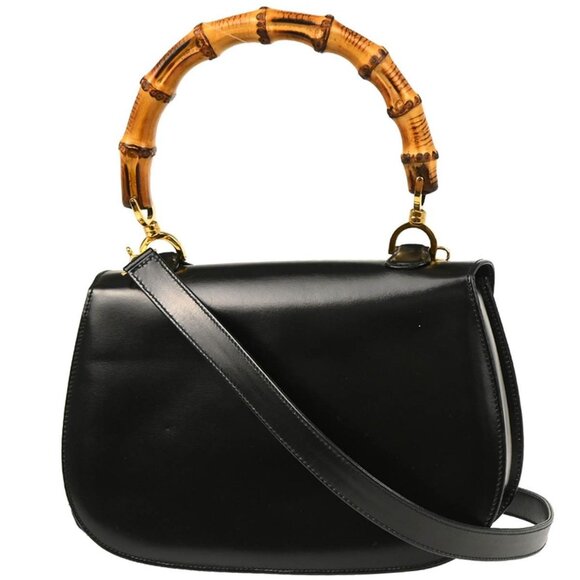 Gucci Black Bamboo 2way Handbag - Picture 3 of 11